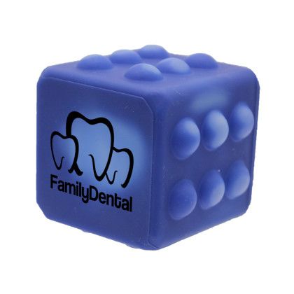 Custom Mood Stress Pop Cube - Blue/White Side View Custom Mood Stress Pop Cube - Blue/White Side View