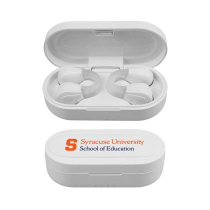 Custom Clip-On True Wireless Ear Buds - White 