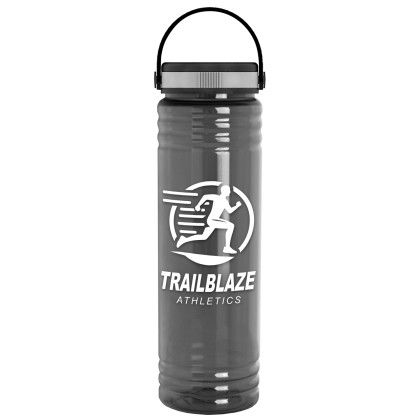 Custom Slim Fit Bottle with Grip Lid - 24 oz. - Screen Print - Smoke 