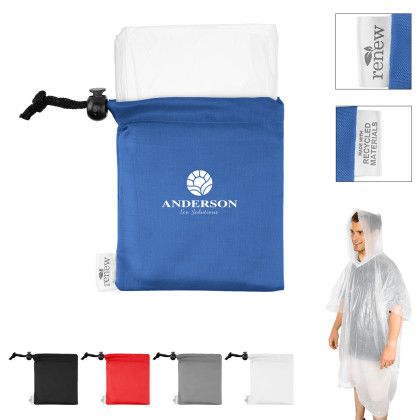 Custom PE Poncho With RPET Pouch 