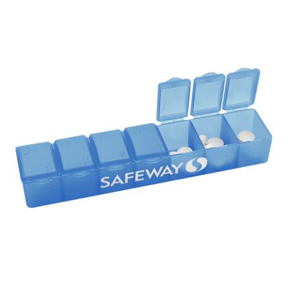 Custom Medi-Box 7-Day Pill Case - Translucent Blue