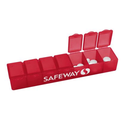 Custom Medi-Box 7-Day Pill Case - Translucent Red