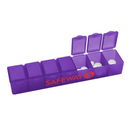 Custom Medi-Box 7-Day Pill Case - Translucent Violet