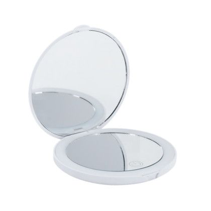 Custom Reflections LED Light Cosmetic Mirror - White - Side View