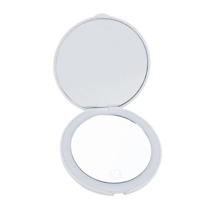 Custom Reflections LED Light Cosmetic Mirror - White - Open View