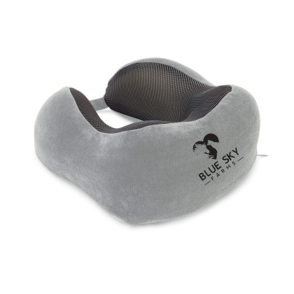 Custom Easy Go Foam Travel Pillow - Stone Back View