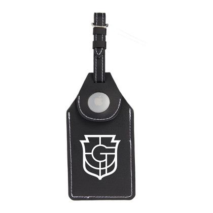 Custom Wander & Roam Luggage Tag with AirTag Holder - Black