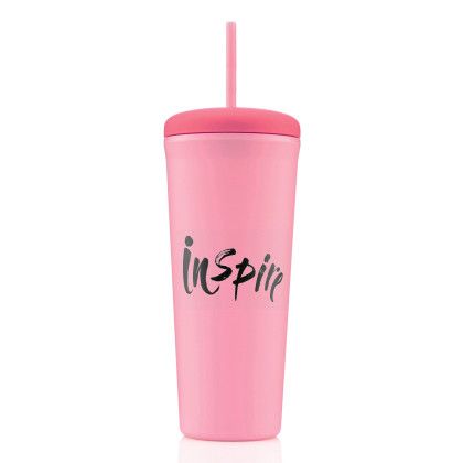 Custom 26 oz Macaron Recycled Tumbler - Pink Custom 26 oz Macaron Recycled Tumbler - Pink