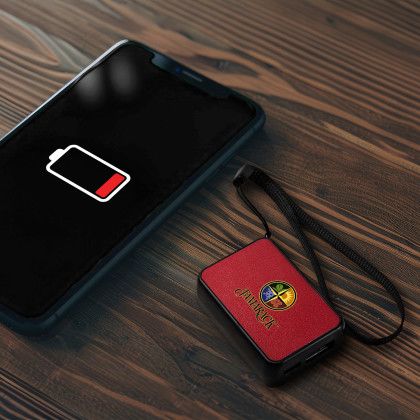 Custom UL 1000mAh NanoCharge Colorful Power Bank - Red Lifestyle View 