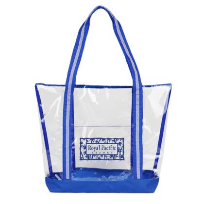 Custom Anaheim Clear Tote - Clear with Blue Custom Anaheim Clear Tote - Clear with Blue
