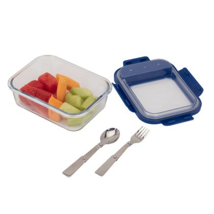 Custom Glass Bento Box - Blue lifestyle view