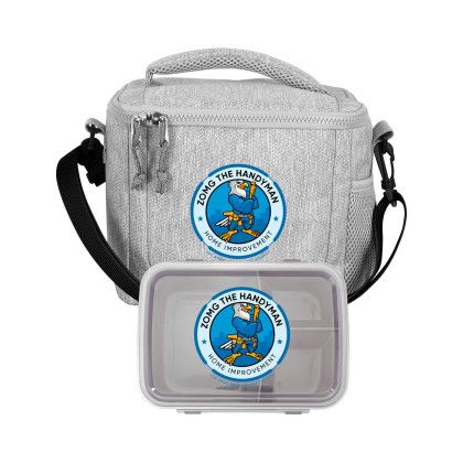 Custom Full Color Adventure Clip Top Lunch Bag Set - Black 