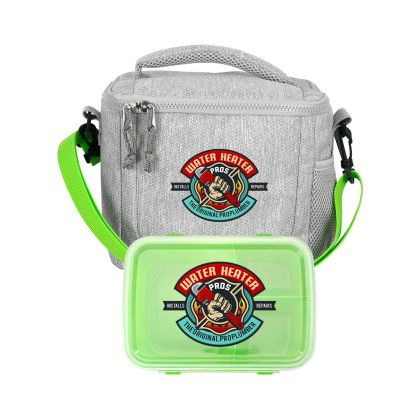 Custom Full Color Adventure Clip Top Lunch Bag Set - Green 