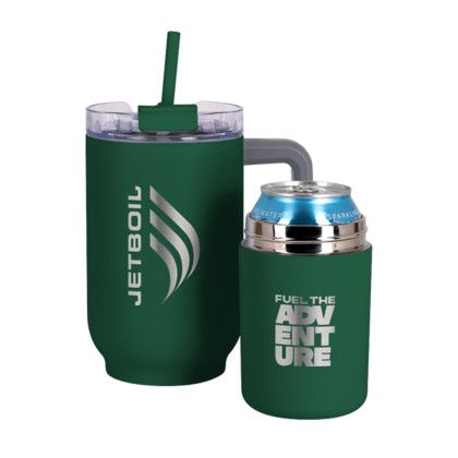 Custom Key West 22 oz SS Travel Mug w/Can Cooler - Green 