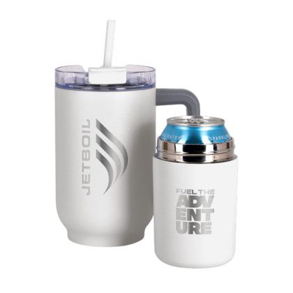 Custom Key West 22 oz SS Travel Mug w/Can Cooler - White 