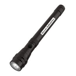 Custom Telescopic Rechargeable Recycled Aluminum Flashlight With Magnet 2.0 - Black