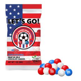 Custom Soccer M&M'S Color Choice, 1 oz ECO-Digibag & Full Color - USA