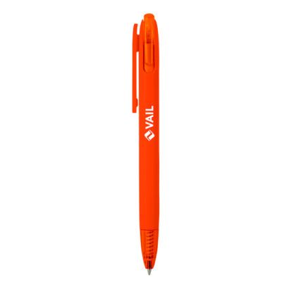 Custom Eclipse Recycled Ballpoint with Transparent Plunger - Orange