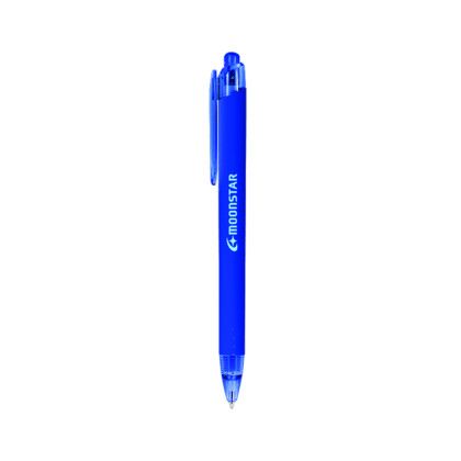Custom Flex Recycled Ballpoint with Rubber Coating - Blue