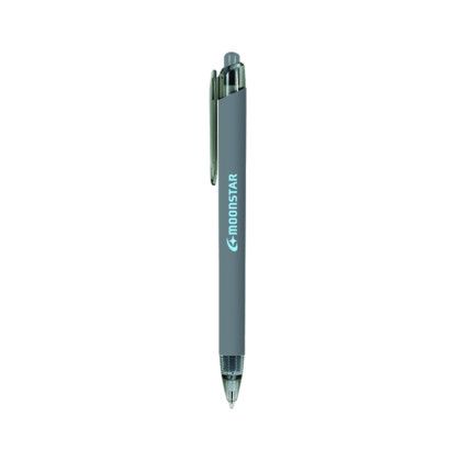 Custom Flex Recycled Ballpoint with Rubber Coating - Cool Gray