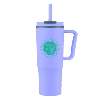 Custom Boulder 30 oz Straw Travel Mug - Purple 