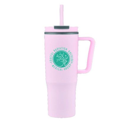 Custom Boulder 30 oz Straw Travel Mug - Pink