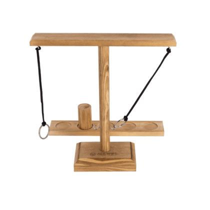 Custom Engraved Hoopsy Tabletop Ring Toss Game - Natural In Use 
