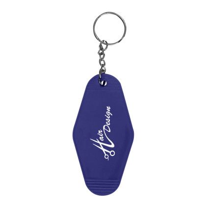 Imprinted Motel Style Key Ring - Royal blue