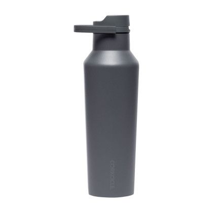 Custom CORKCICLE Sport Canteen - 20 oz - Dark Grey side view