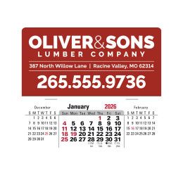 Custom Press-N-Stick XL Header With 3-Month Horizontal Calendar (12-Month)