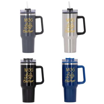 Custom Behemoth 40 oz. Hugo Plastic Interior Stainless Steel Travel Mug - All Colors Custom Behemoth 40 oz. Hugo Plastic Interior Stainless Steel Travel Mug - All Colors