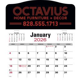 Custom Press-N-Stick Jumbo Header With 3-Month Calendar (12-Months) Custom Press-N-Stick Jumbo Header With 3-Month Calendar (12-Months)