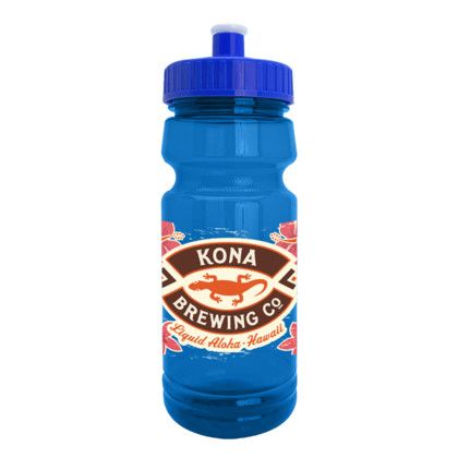 Custom Cycle 24 oz Recycled Transparent Bike Bottle w/Push-Pull Lid - Transparent blue