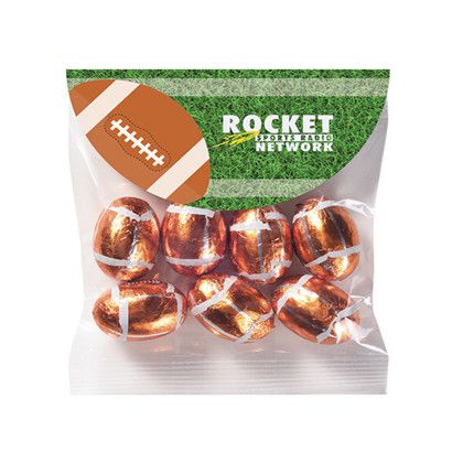 Custom Half-Time Header Bags - Small Half Chocolate Footballs