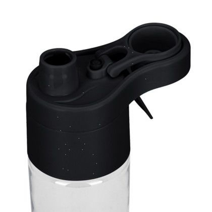 Custom Spritzer 20 oz RPET Spray Water Bottle - Black Cap View 