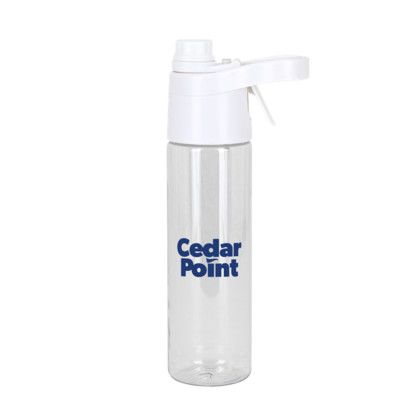 Custom Spritzer 20 oz RPET Spray Water Bottle - White 