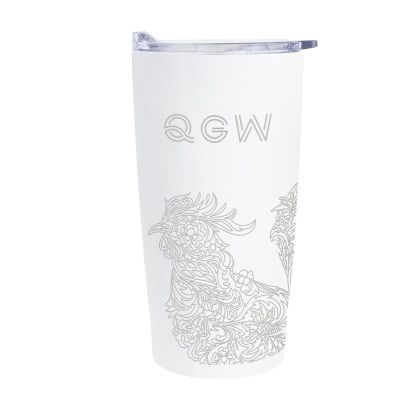Custom 20 Oz. Full Laser Himalayan Tumbler - White