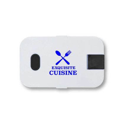 Custom Bento Style Lunch Box - Black with white