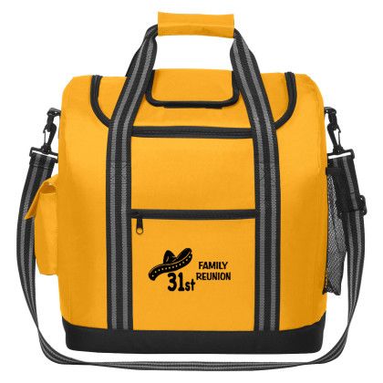 Custom Flip Flap Insulated Cooler Bag - Yellow
