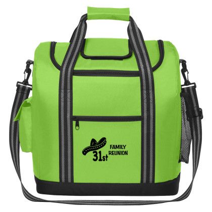 Custom Flip Flap Insulated Cooler Bag - Lime Green