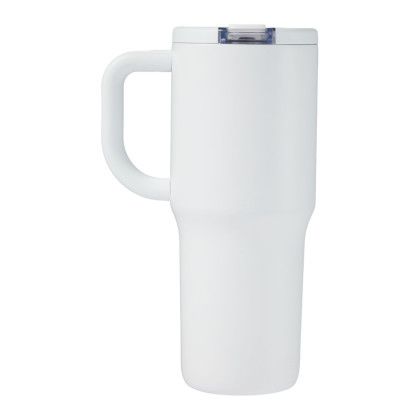 Custom Alpine 30 oz Vacuum Insulated Travel Mug - White Back View Custom Alpine 30 oz Vacuum Insulated Travel Mug - White Back View
