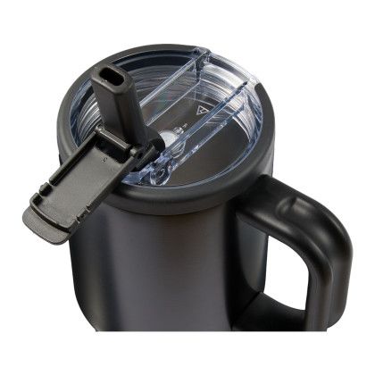 Custom Alpine 30 oz Vacuum Insulated Travel Mug - Black Open Cap View Custom Alpine 30 oz Vacuum Insulated Travel Mug - Black Open Cap View