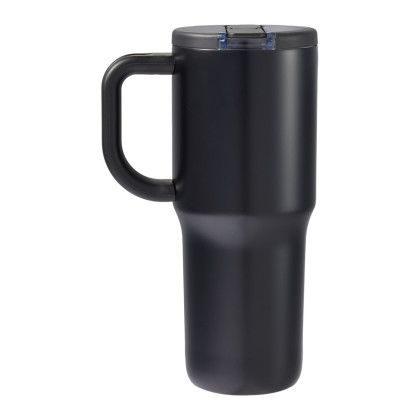 Custom Alpine 30 oz Vacuum Insulated Travel Mug - Black Back View Custom Alpine 30 oz Vacuum Insulated Travel Mug - Black Back View