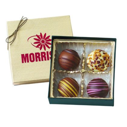 Custom Chocolate Filled Truffles Gift Box with Logo