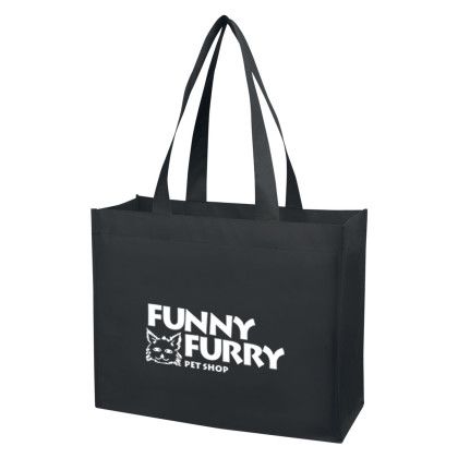 Custom Matte Laminated Non-Woven Shopper Bag  - Matte Black
