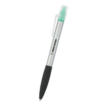 Custom Neptune Pen/Highlighter - Silver with green Custom Neptune Pen/Highlighter - Silver with green