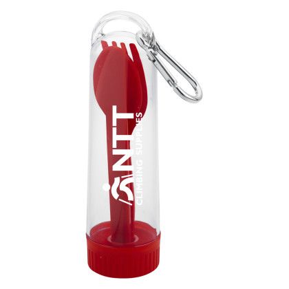 Custom Utensil Kit with Carabiner - Red Custom Utensil Kit with Carabiner - Red