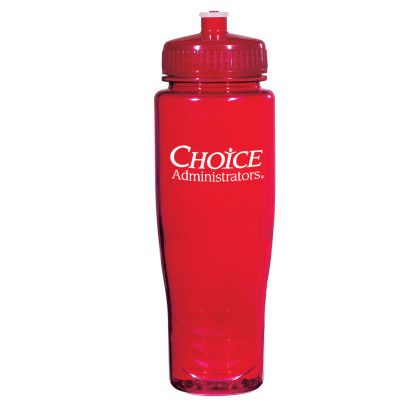 Custom Poly-Clean 28 oz. Plastic Bottle - BPA Free - Translucent red