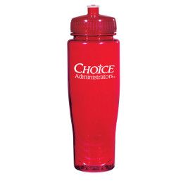 Custom Poly-Clean 28 oz. Plastic Bottle - BPA Free - Translucent red