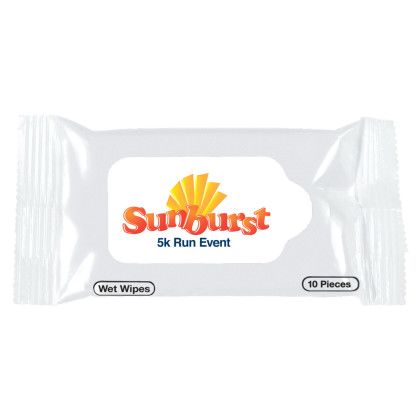 Custom Wet Wipe Packet - White Custom Wet Wipe Packet - White